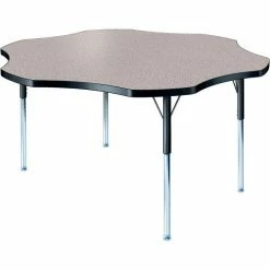 Allied Plastics Activity Table - Flower - 60" Diameter, Standard Adj. Height, Gray Nebula