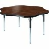 Allied Plastics Activity Table - Flower - 60" Diameter, Standard Adj. Height, Walnut