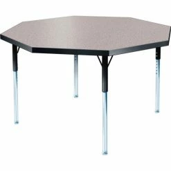Allied Plastics ADA Activity Table - Octagon - 48" Diameter, Adj. Height, Gray Nebula -Tables Shop B440166