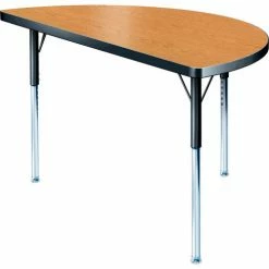 Allied Plastics Activity Table - Half-Round - 24" X 48", Standard Adj. Height, Light Oak -Tables Shop B440170