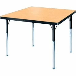 Allied Plastics Activity Table - Square - 36" X 36", Juvenile Adj. Height, Fusion Maple -Tables Shop B440175