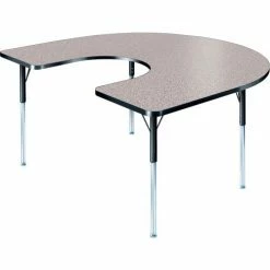 Allied Plastics ADA Activity Table - Horseshoe - 60" x 66", Adj. Height, Gray Nebula