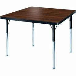 Allied Plastics Activity Table - Square - 36" X 36", Standard Adj. Height, Walnut -Tables Shop B440206