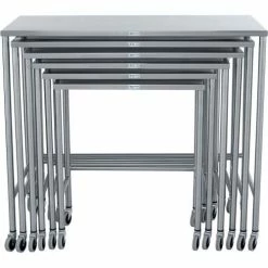 Blickman 7821SS Nested Instrument Table with Shelf, Complete Set of 6