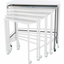 Blickman 7823SS Nested Instrument Table with Shelf, 44"L x 22"W x 40"H