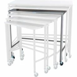 Blickman 7824SS Nested Instrument Table with Shelf, 40"L x 20"W x 38"H