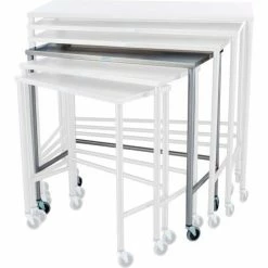 Blickman 7825SS Nested Instrument Table with Shelf, 36"L x 18"W x 36"H