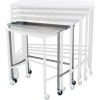 Blickman 7826SS Nested Instrument Table with Shelf, 32"L x 16"W x 34"H