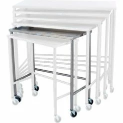 Blickman 7826SS Nested Instrument Table with Shelf, 32"L x 16"W x 34"H