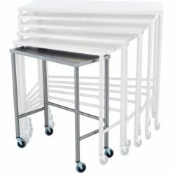 Blickman 7827SS Nested Instrument Table with Shelf, 28"L x 14"W x 32"H