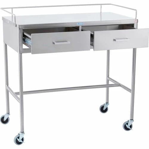 Blickman 7856SS Crescent Utility Table with H-Brace, 36"L x 20"W x 34"H 1 Blickman 7856SS Crescent Utility Table with H-Brace, 36"L x 20"W x 34"H