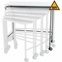 Blickman MRI Safe Second Nested Instrument Table, On Casters, Stainless Steel, 44"L x 40"W x 22"H
