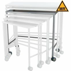 Blickman MRI Safe Third Nested Instrument Table, On Casters, Stainless Steel, 40"L x 20"W x 38"H