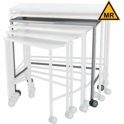 Blickman MRI Safe Third Nested Instrument Table, On Casters, Stainless Steel, 40"L x 20"W x 38"H 1 Blickman MRI Safe Third Nested Instrument Table, On Casters, Stainless Steel, 40"L x 20"W x 38"H