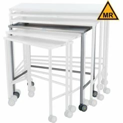 Blickman MRI Safe Fourth Nested Instrument Table, On Casters, Stainless Steel, 36"L x 18"W x 36"H