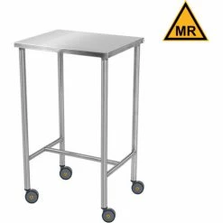 Blickman MRI Safe Sawyer Instrument Table, 36"L x 20"W x 34"H, On Casters, Stainless Steel