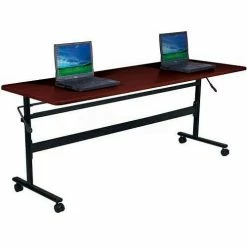 Balt® Economy Flipper Training Table 60" X 24" Mahogany -Tables Shop BLI 90096
