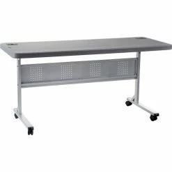 National Public Seating NPS® Flip-N-Store Training Table - Charcoal Slate - 60" x 24"