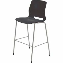 KFI Seating KFI 36" Round Bistro Table & 4 Barstool Set, Espresso Table With Black Stools -Tables Shop BR2700 P10 9