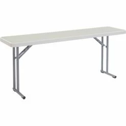 Interion By Global Industrial Interion® Plastic Folding Seminar Table, 18" x 72", White