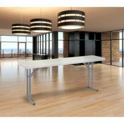 Interion By Global Industrial Interion® Plastic Folding Seminar Table, 18" x 72", White -Tables Shop BT1872 LS1