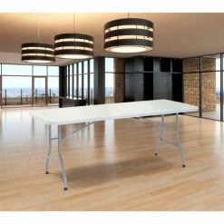 National Public Seating NPS Plastic Folding Table - 72" x 30" - Speckled Gray -Tables Shop BT3072 LS1