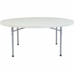 National Public Seating® 71" Round Folding Plastic Table, Gray