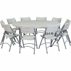 National Public Seating® 71" Round Folding Plastic Table, Gray 12 National Public Seating® 71" Round Folding Plastic Table, Gray -Tables Shop BT71R 04