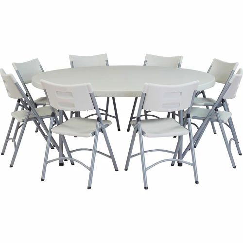 National Public Seating® 71" Round Folding Plastic Table, Gray 5 National Public Seating® 71" Round Folding Plastic Table, Gray - Image 5