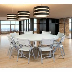 National Public Seating® 71" Round Folding Plastic Table, Gray 15 National Public Seating® 71" Round Folding Plastic Table, Gray -Tables Shop BT71R LS2