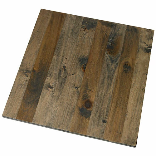 KFI Seating KFI 30" Square Bistro Table With Vintage Wood, Barnwood 2 KFI Seating KFI 30" Square Bistro Table With Vintage Wood, Barnwood - Image 2