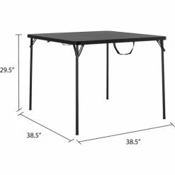 Bridgeport™ Fold-in-Half Resin Table, 38-1/2" Square Top, Black -Tables Shop C036BP14BLK1E 05