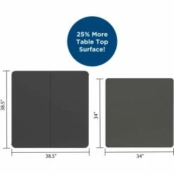 Bridgeport™ Fold-in-Half Resin Table, 38-1/2" Square Top, Black -Tables Shop C036BP14BLK1E 06