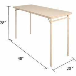 Bridgeport™ Vinyl Top Folding Table, 48" x 20" x 29", Beige -Tables Shop C341BP14ANT1E 04