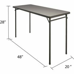 Bridgeport™ Vinyl Top Folding Table, 48" x 20" x 29", Black -Tables Shop C341BP14BLK1E 03