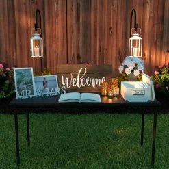 Bridgeport™ Vinyl Top Folding Table, 48" x 20" x 29", Black -Tables Shop C341BP14BLK1E 05