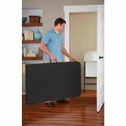 Bridgeport™ Fold-in-Half Plastic Table, 96" x 30" x 29", Black 12 Bridgeport™ Fold-in-Half Plastic Table, 96" x 30" x 29", Black -Tables Shop C778BP14BLK1X 06