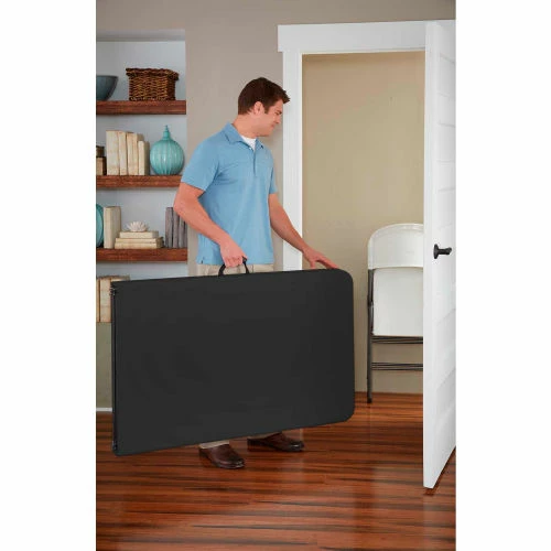 Bridgeport™ Fold-in-Half Plastic Table, 96" x 30" x 29", Black 6 Bridgeport™ Fold-in-Half Plastic Table, 96" x 30" x 29", Black - Image 6