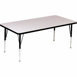 Correll Activity Tables, 72"L x 36"W, Standard Height, Rectangular - Gray Granite