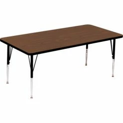 Correll Activity Tables, 48"L x 30"W, Standard Height, Rectangular - Walnut