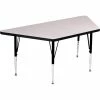 Correll Activity Tables, 60"L x 30"W, Standard Height, Trapezoid - Gray Granite