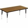 Correll Activity Tables, 60"L x 24"W, Standard Height, Rectangular - Medium Oak