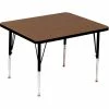 Correll Activity Tables, 36"L x 36"W, Standard Height, Square - Walnut