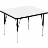 Correll Activity Tables, 36"L x 36"W, Standard Height, Square - White