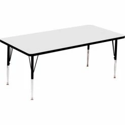 Correll Activity Tables, 48"L x 30"W, Standard Height, Rectangular - White