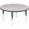Correll Activity Tables, 42"L x 42"W, Standard Height, Round - Gray Granite