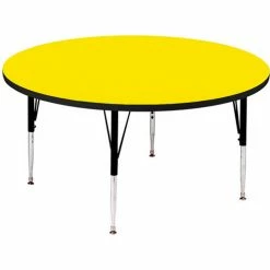 Correll Activity Tables, 48"L x 48"W, Standard Height, Round - Yellow