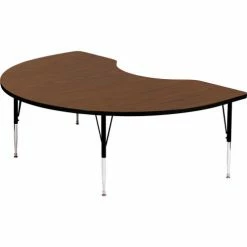 Correll Activity Tables, 72"L x 48"W, Standard Height, Kidney - Walnut