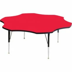 Correll Activity Tables, 60"L x 60"W, Standard Height, Flower - Red