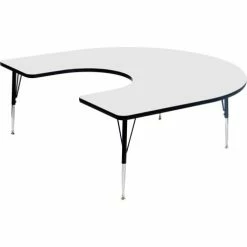 Correll Activity Tables, 66"L x 60"W, Standard Height, HorseShoe - White